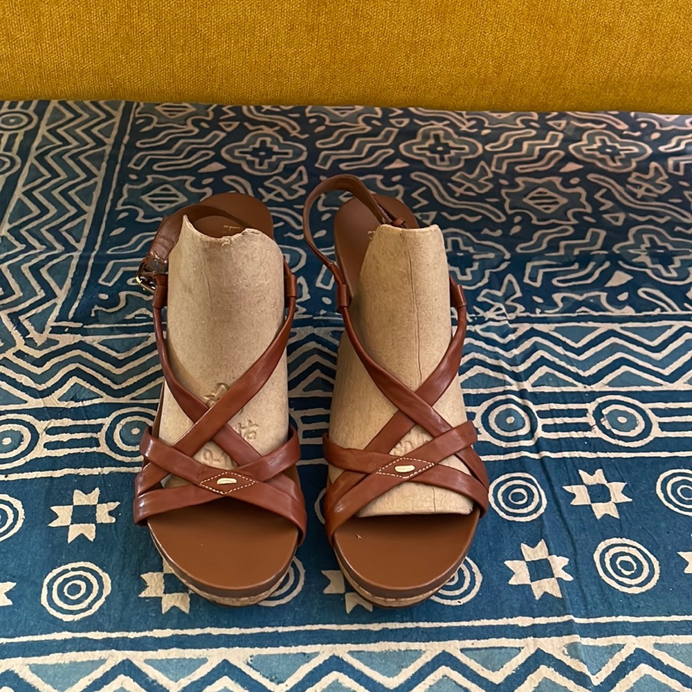 Lauren Ralph Lauren Leather Platform Strappy Sandals